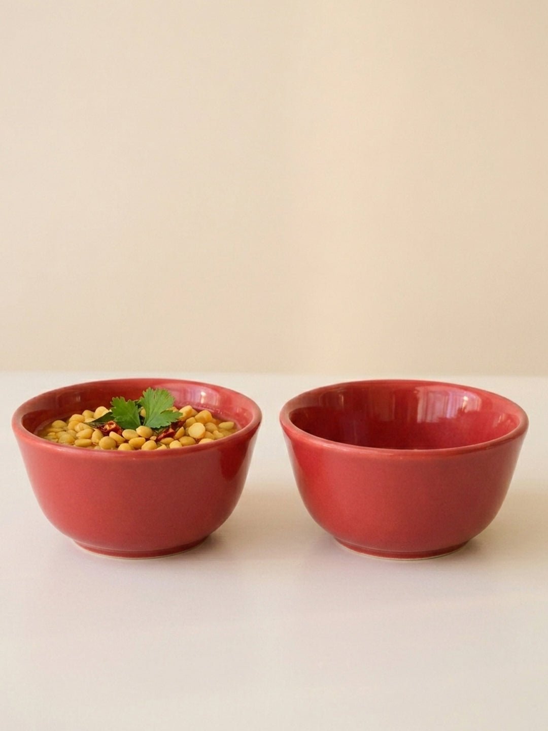 Red Ceramic Small Bowl | Set of 2 - The Golden Theory