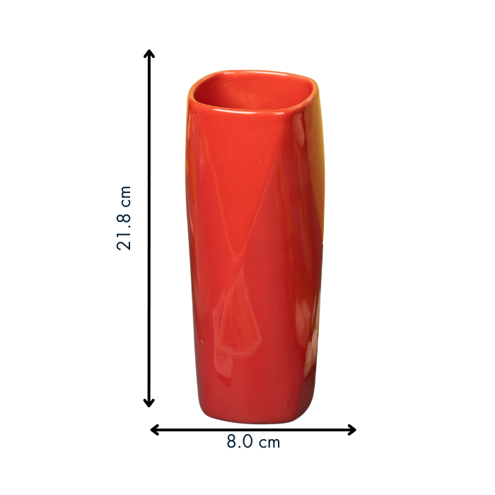 Red Color Pipe-Shaped Long Flower Vase