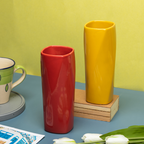 Red Color Pipe-Shaped Long Flower Vase
