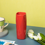 Red Color Pipe-Shaped Long Flower Vase