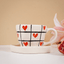 Red Heart and Grid Pattern Ceramic Cup and Saucer Set - The Golden Theory
