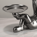 Resting Dog with Plates Sculpture - The Golden Theory