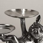 Resting Dog with Plates Sculpture - The Golden Theory