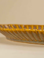 Ribbed Amber Oval Serving Platter