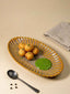 Ribbed Amber Oval Serving Platter