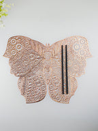 Rose Gold Butterfly Cutout Table Mat with Intricate Floral Design - The Golden Theory