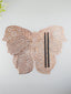 Rose Gold Butterfly Cutout Table Mat with Intricate Floral Design - The Golden Theory