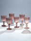 Rose-Pink Diamond-Cut Goblets - Set of 6 - The Golden Theory
