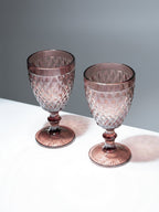 Rose-Pink Diamond-Cut Goblets - Set of 6 - The Golden Theory