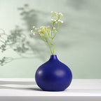 Royal Blue Textured Ceramic Teardrop Vase - The Golden Theory