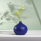 Royal Blue Textured Ceramic Teardrop Vase - The Golden Theory