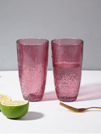 Ruby Red Ribbed Drinking Glasses - Set of 6 - The Golden Theory
