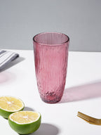 Ruby Red Ribbed Drinking Glasses - Set of 6 - The Golden Theory