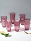 Ruby Red Ribbed Drinking Glasses - Set of 6 - The Golden Theory