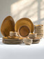 Rustic Brown Irregular Ceramic Dinner Set of 25 - The Golden Theory