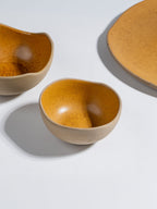 Rustic Brown Irregular Ceramic Dinner Set of 25 - The Golden Theory