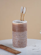 Rustic Ceramic Bathroom Accessory Set - The Golden Theory