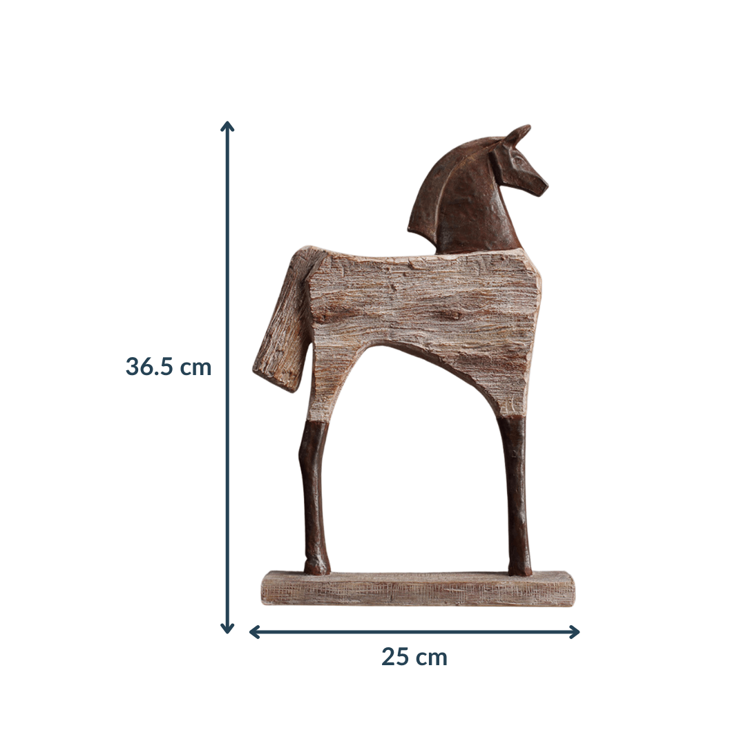 Rustic Horsewood Showpiece - The Golden Theory