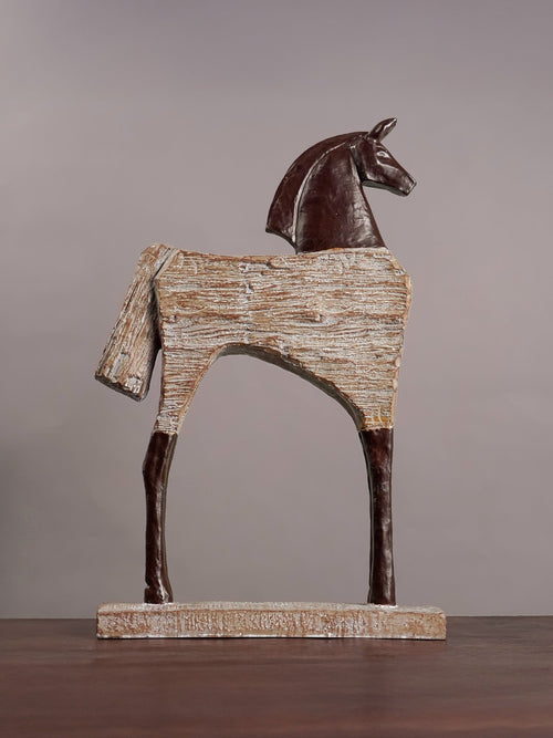 Rustic Horsewood Showpiece - The Golden Theory