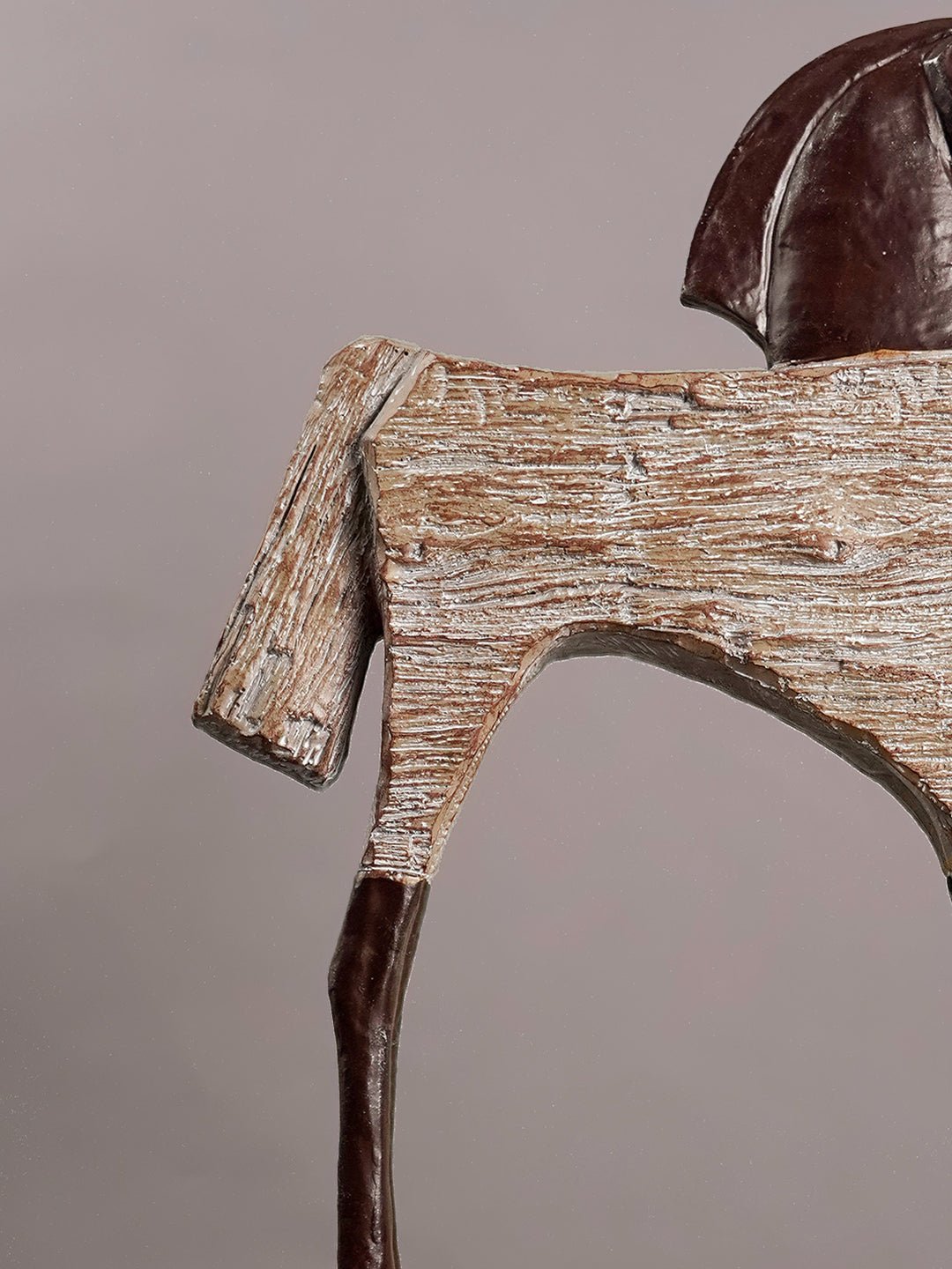 Rustic Horsewood Showpiece - The Golden Theory