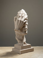 Sandstone Finish Face Sculpture - The Golden Theory