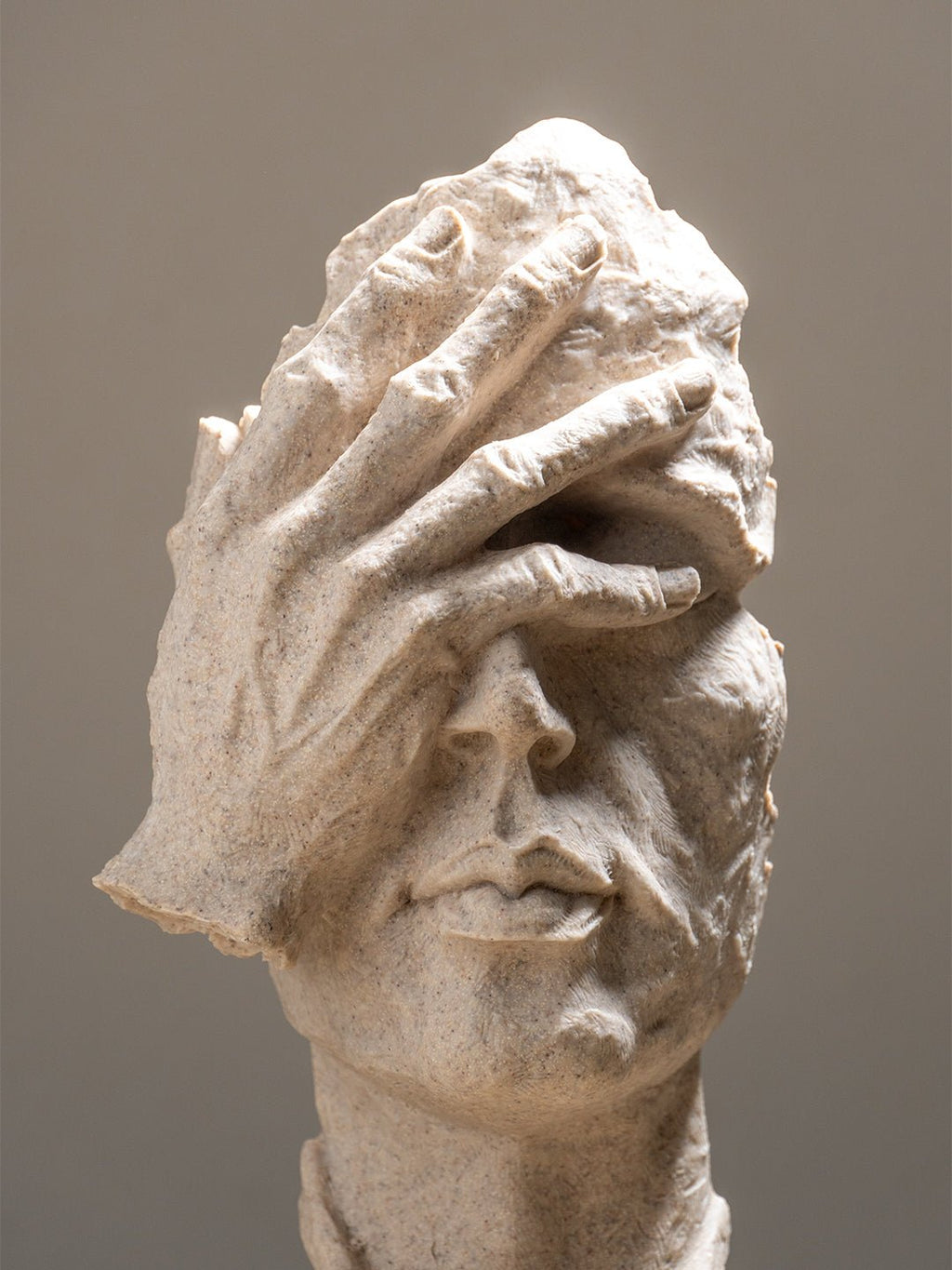 Sandstone Finish Face Sculpture - The Golden Theory
