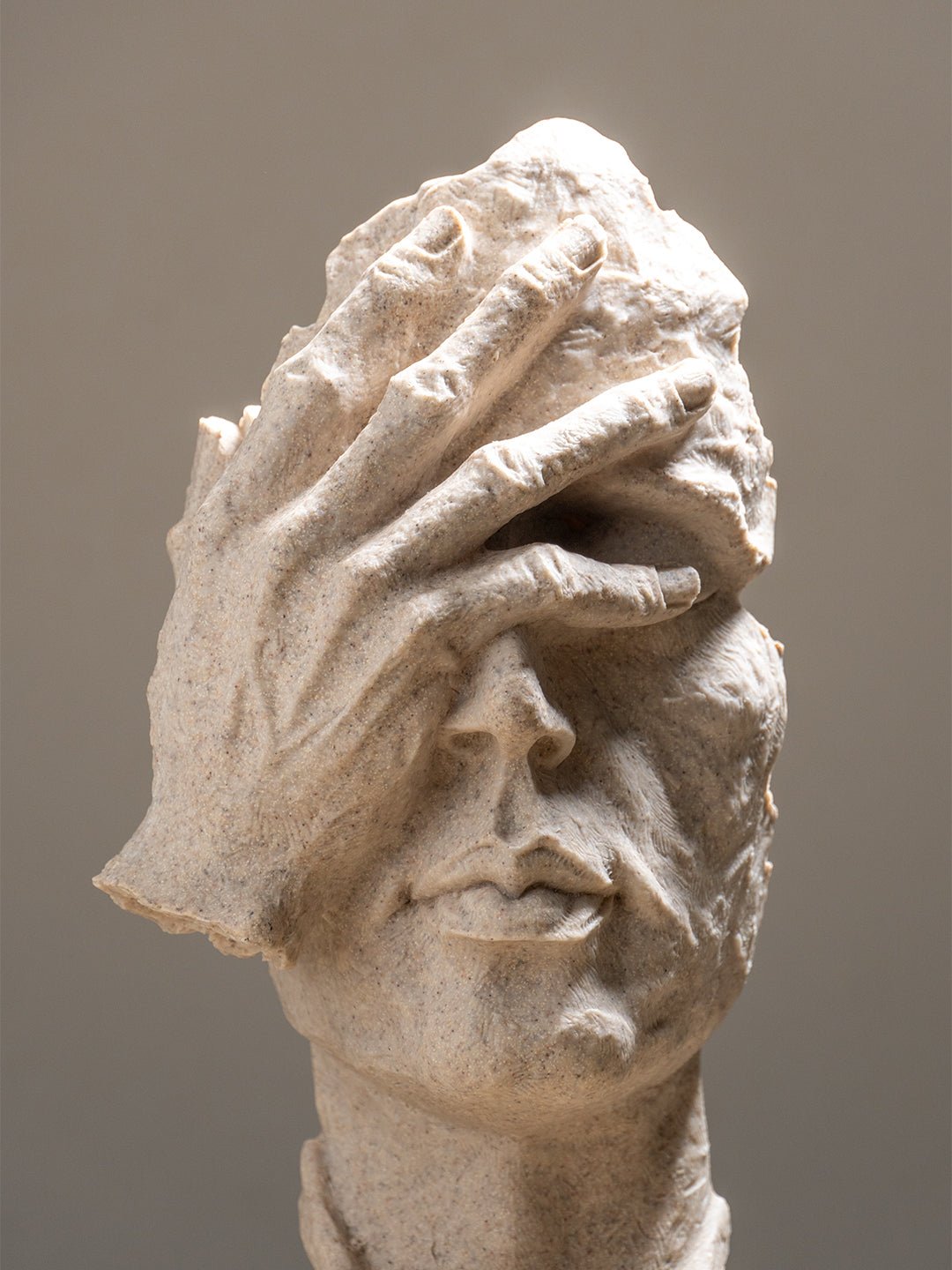 Sandstone Finish Face Sculpture - The Golden Theory