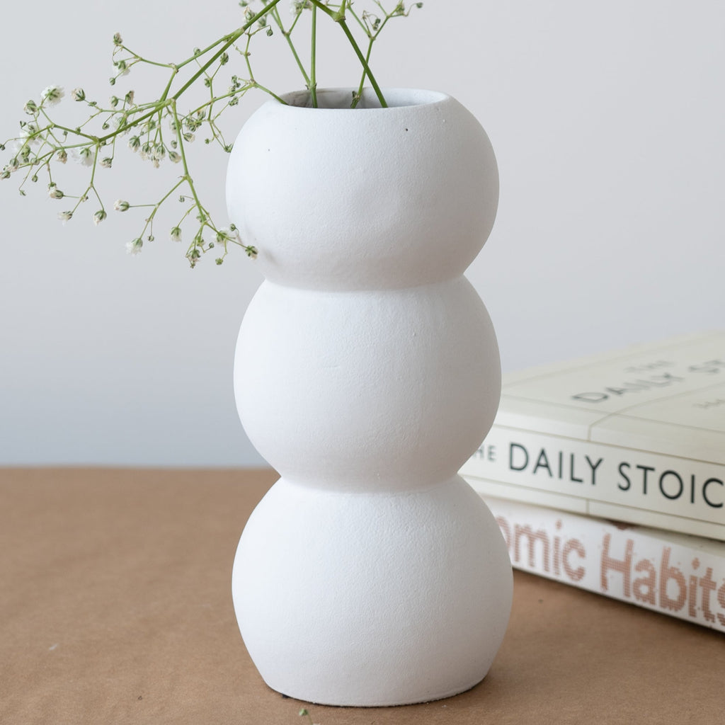 Set of Blue and White Ceramic Aesthetic Stacked Vase - The Golden Theory