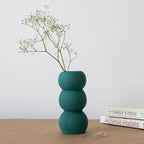 Set of Yellow and Green Ceramic Aesthetic Stacked Vase - The Golden Theory
