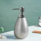 Silver Textured Ceramic Soap Dispenser - The Golden Theory