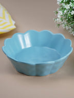 Sky Blue Ceramic Bowl with Scalloped Edges - Large - The Golden Theory