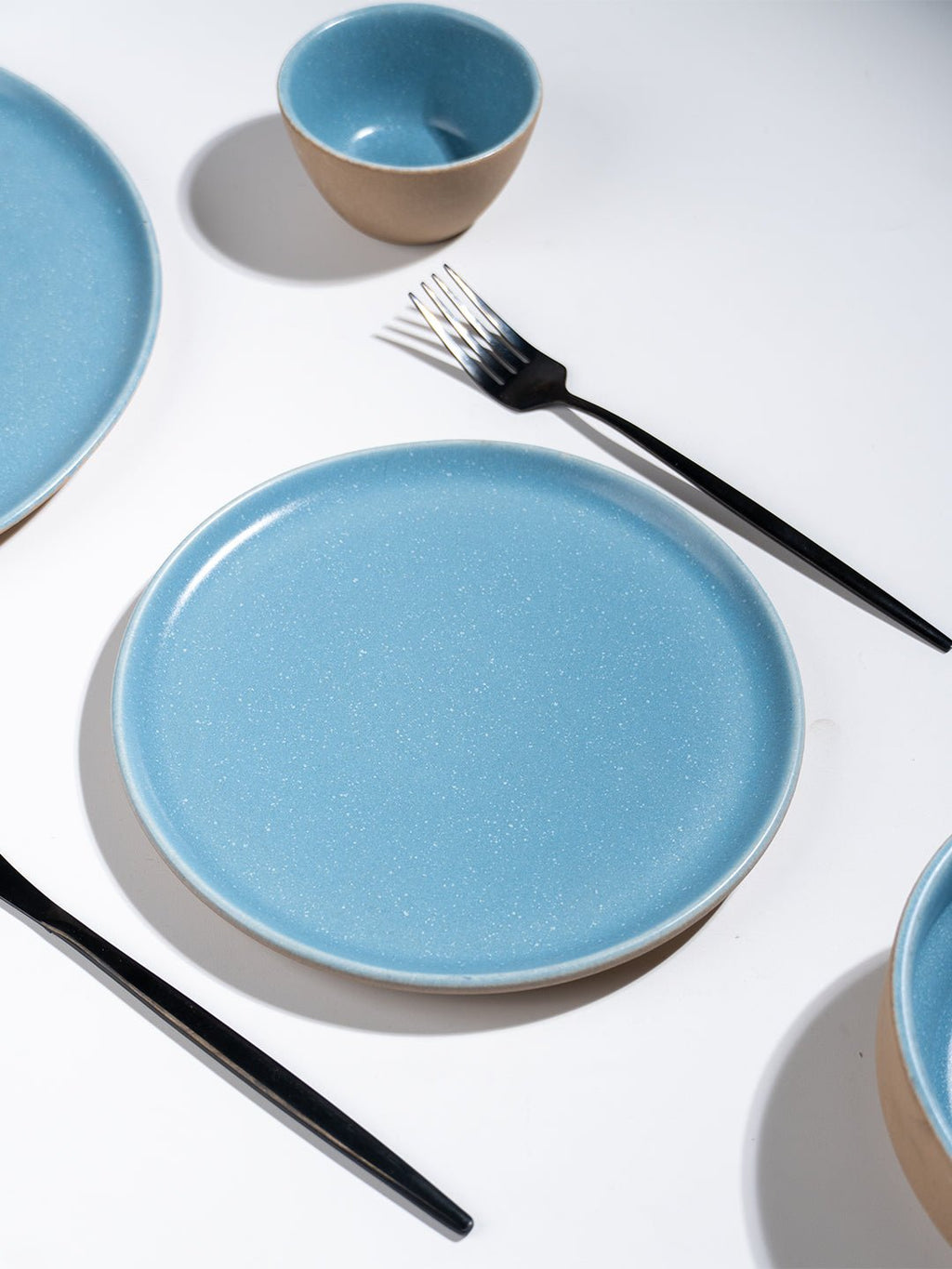 Sky Blue & Sand Ceramic Quarter Plate - The Golden Theory