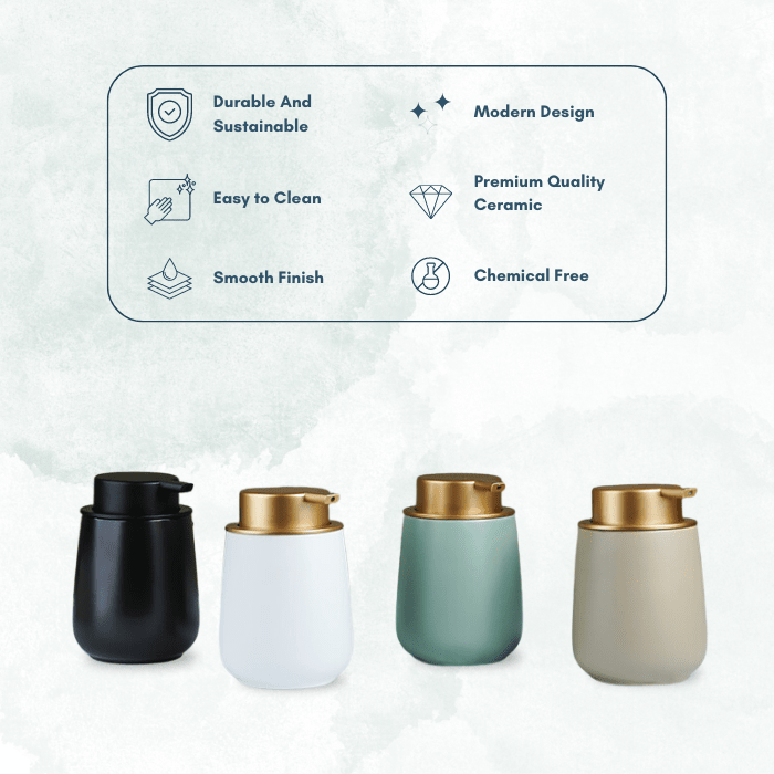 Sleek Black Soap Dispenser with Black Lid - The Golden Theory