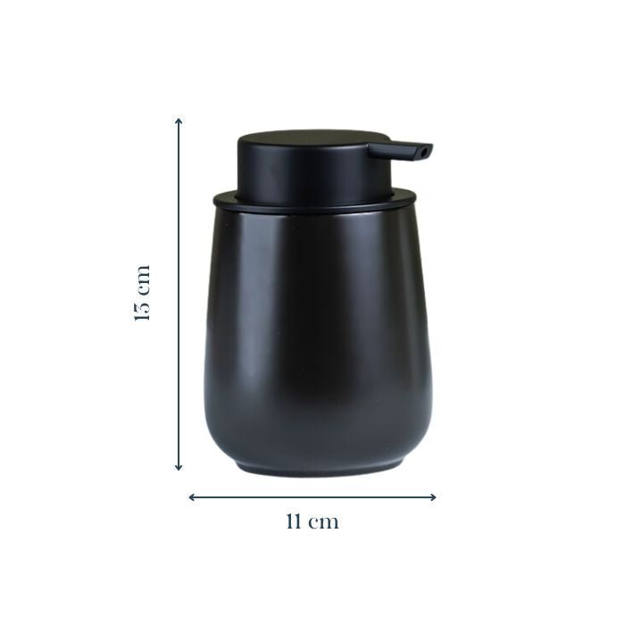 Sleek Black Soap Dispenser with Black Lid - The Golden Theory