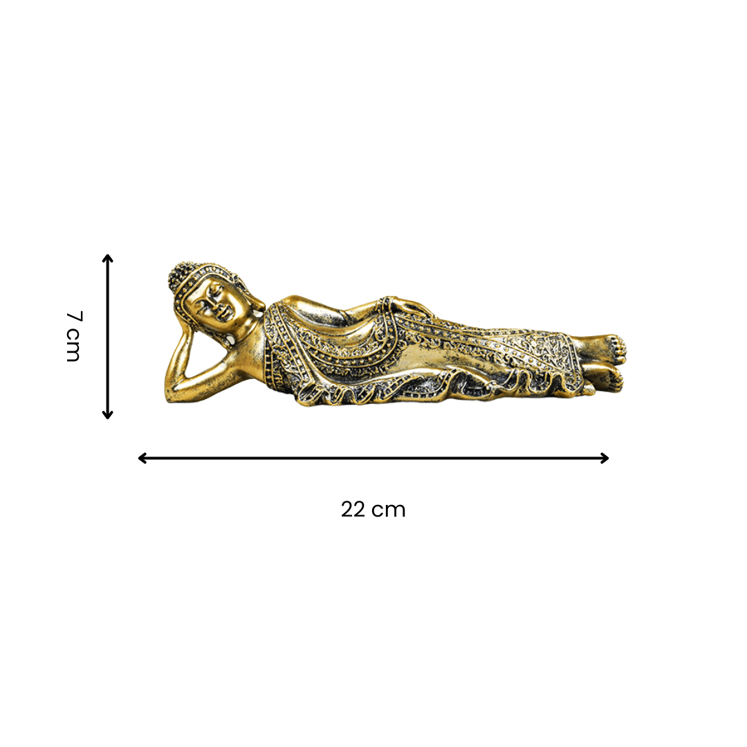 Sleeping Buddha Statue in Gold - The Golden Theory