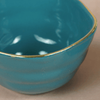 Small Blue Palette Bowl with Golden Border | Set of 2 - The Golden Theory
