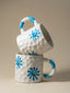 Smiley Daisy Hand-Painted Textured Mug – Blue - The Golden Theory