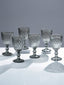 Smoke-Grey Diamond-Cut Goblets - Set of 6 - The Golden Theory
