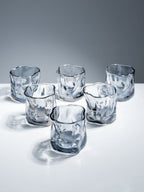 Smoky Gray Sculpted Glasses - Set of 6 - The Golden Theory