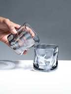 Smoky Gray Sculpted Glasses - Set of 6 - The Golden Theory