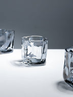 Smoky Gray Sculpted Glasses - Set of 6 - The Golden Theory