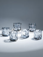 Smoky Gray Sculpted Glasses - Set of 6 - The Golden Theory