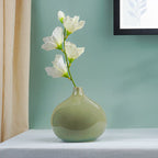 Soft Olive Green Teardrop Ceramic Vase - The Golden Theory