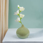 Soft Olive Green Teardrop Ceramic Vase - The Golden Theory