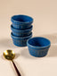 Solid Blue Color Dip Bowls with Design - The Golden Theory