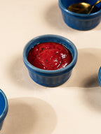 Solid Blue Color Dip Bowls with Design - The Golden Theory