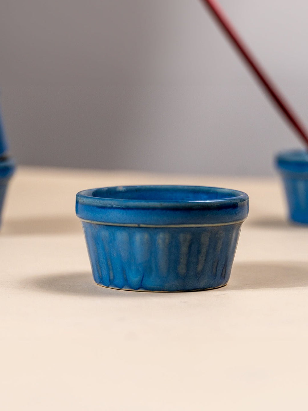 Solid Blue Color Dip Bowls with Design - The Golden Theory