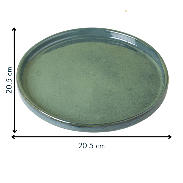 Solid Blue Color Round 8'' Quarter Plate - The Golden Theory