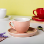Solid Espresso cup and saucer | Pink