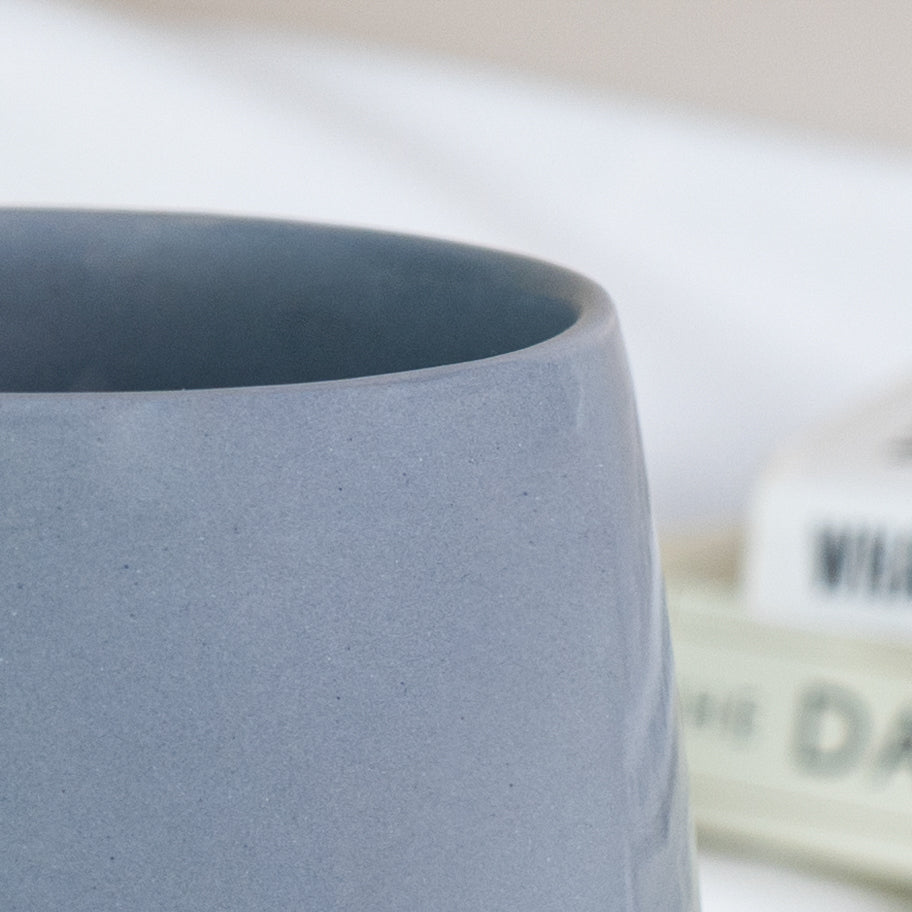 Solid Grey Ceramic Teacup - The Golden Theory